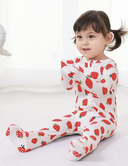Baby Footie Romper Pajamas Unisex Newborn Infant Pjs Soft Rompers Viscose from Bamboo Sleepwear