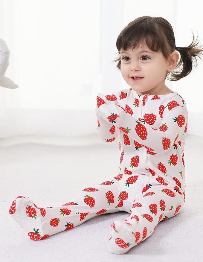 Baby Footie Romper Pajamas Unisex Newborn Infant Pjs Soft Rompers Viscose from Bamboo Sleepwear