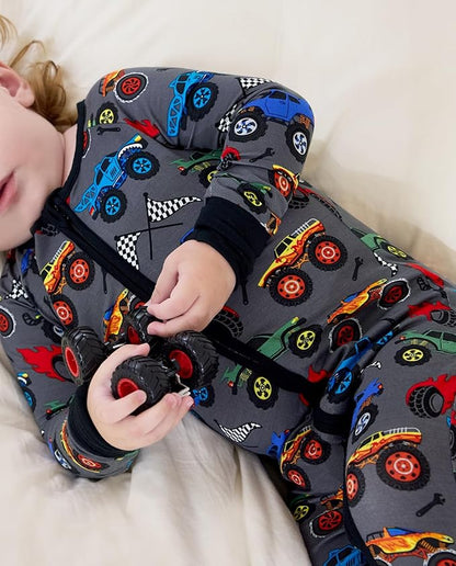 Bamboo Viscose Baby Convertible Footie Pajama, Zipper Pajamas for Baby Boys & Girls, Sleep & Play Footed Pjs