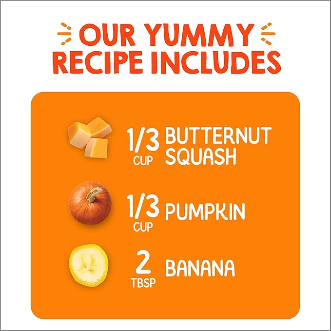 HAPPYTOT Organics Stage 4 Baby Food Pouches,Gluten Free, Vegan Snack, Love My Veggies, Fruit & Veggies Puree,Squash, Pumpkin & Bananas 4.22 oz Pouch (Pack of 16)