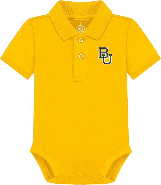 Creative Knitwear College Baby Polo Bodysuit Solid - Team Logo, Multiple Colors, for Boys & Girls (0-12 Months)