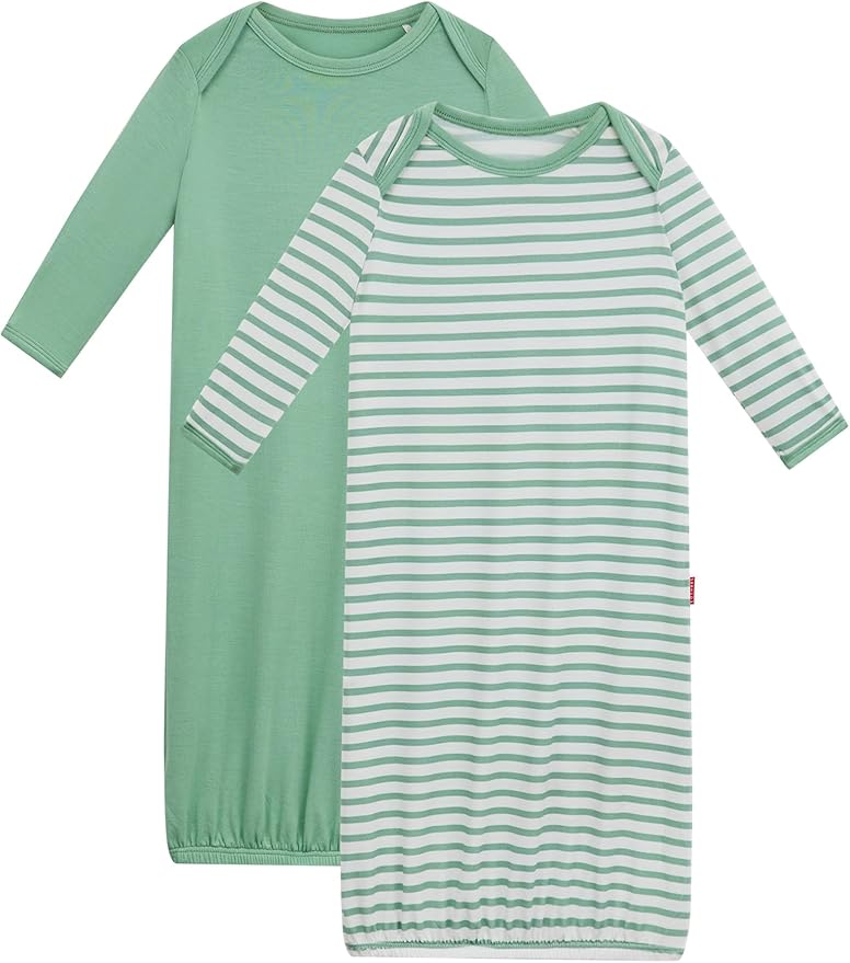 Bamboo Viscose 2-Pack Baby Gowns for Boys and Girls Long Sleeve Infant and Newborn Sleepers