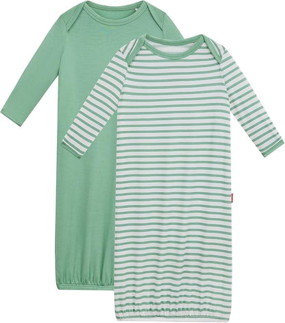 Bamboo Viscose 2-Pack Baby Gowns for Boys and Girls Long Sleeve Infant and Newborn Sleepers