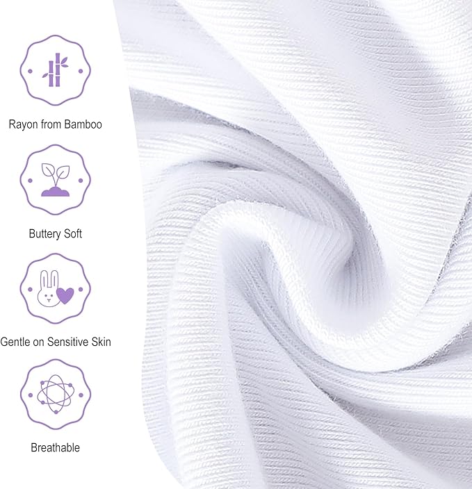 DEFAHN 2-Pack Unisex Baby Bodysuit Super Soft Viscose from Bamboo - Solid Long Sleeve Baby Boys Girls Onsies