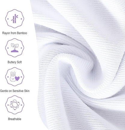 DEFAHN 2-Pack Unisex Baby Bodysuit Super Soft Viscose from Bamboo - Solid Long Sleeve Baby Boys Girls Onsies