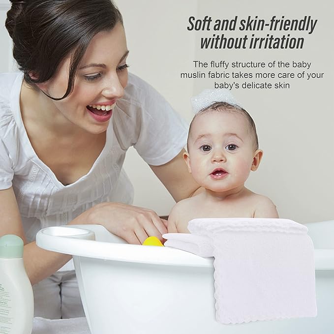 Sunny zzzZZ Ultra Soft 24 Pack Baby Washcloths - 10x10 Inches - Coral Fleece Extra Absorbent Wash Clothes for Babies, Infants and Toddlers - Sensitive Skin and Newborn - Ideal Baby - White