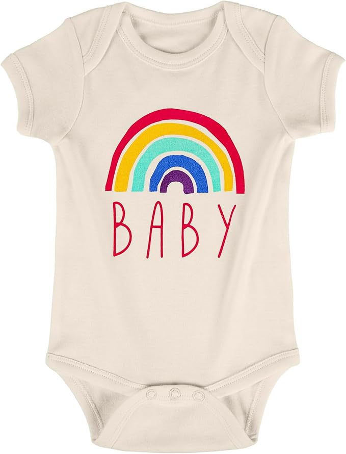 Cnins Newborn Baby Bodysuit - Pregnancy Announcement & Infant Loss Gift, Coming Soon & Rainbow Design Coming Home Outfit