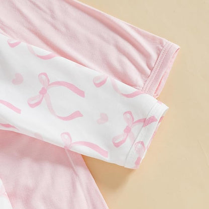 Merqwadd Baby Sleeper Gown Boy Girl 2-Pack Knotted Gown Newborn Nightgown with Hat Set Infant Sleepwear Pajamas