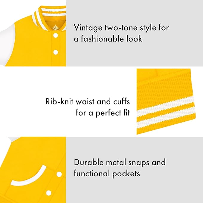 Creative Knitwear College Baby Varsity Jacket Lightweight - Team Logo, Multiple Colors, Unisex, (0 Months - 4T)