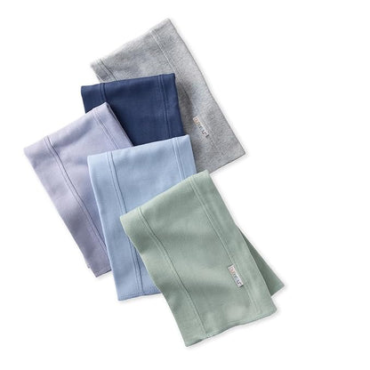 Bailey 5-Pack Burp Cloths 100% Organic Cotton Knit for Newborn & Baby Boys & Girls, Frost, One Size