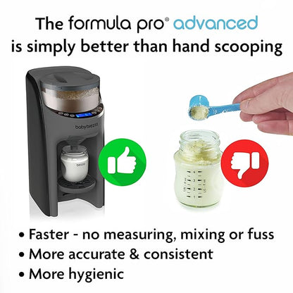 Baby Brezza Formula Pro Advanced Formula Dispenser Machine - Automatically Mix a Warm Formula Bottle Instantly - Easily Make Bottle with Automatic Powder Blending, Charcoal