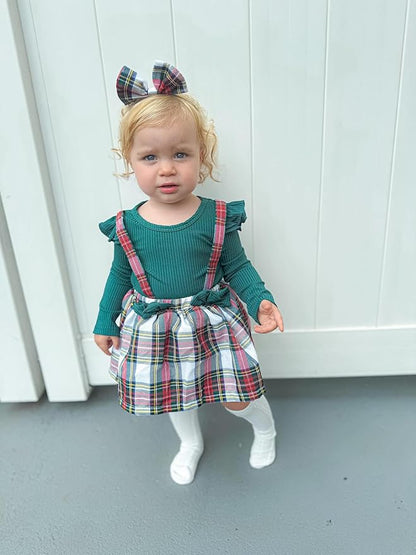 Unutiylo Preemie Newborn Baby Girl Clothes Romper Suspender Dress Fall Winter Outfits Ruffle Long Sleeve Jumpsuit