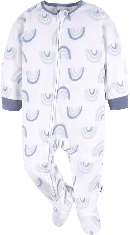 Gerber baby-girls Fleece Footed Pajamas 3-pack