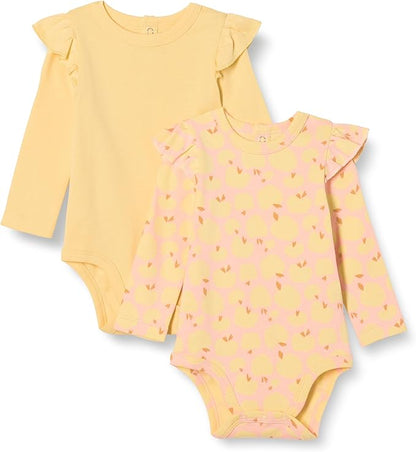 Amazon Essentials baby-girls Long-Sleeved Ruffle Bodysuits