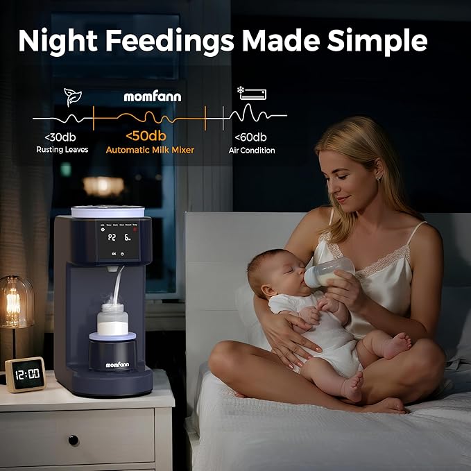 Automatic Baby Formula Maker – Fast Formula Dispenser for Instantly Mixing Warm Bottles with Precise Powder & Water Ratio, 3 Temp Settings, One-Touch Clean, Fits Most Bottles & Formula Brands