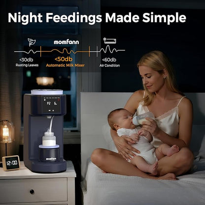 Automatic Baby Formula Maker – Fast Formula Dispenser for Instantly Mixing Warm Bottles with Precise Powder & Water Ratio, 3 Temp Settings, One-Touch Clean, Fits Most Bottles & Formula Brands