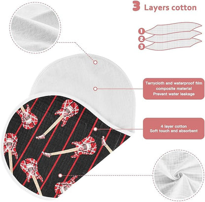 vvfelixl Electric Guitar Burp Cloths for Baby Boy Girls Baby Washcloths Burp Rags 1 Pack Black