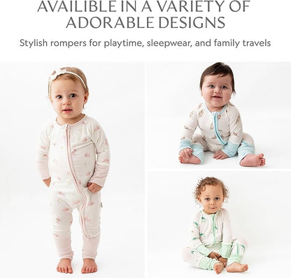 Bamboo Little Ultra-Soft Convertible Baby Romper - Gender Neutral Infant Clothes with 2-Way Zipper, Footless Sleepwear