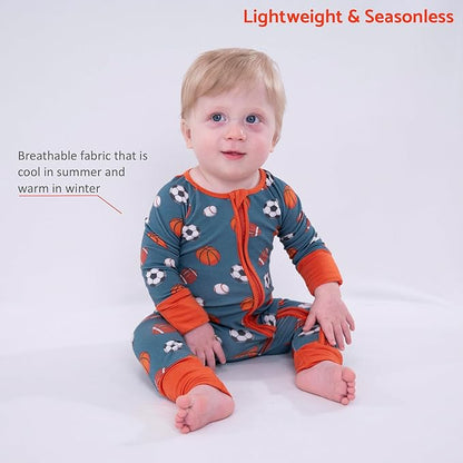 LollyBanks Baby Pajamas, 2-Way Zipper Infant Romper, 95% Viscose Made from Bamboo and 5% Spandex, Baby Sleepers