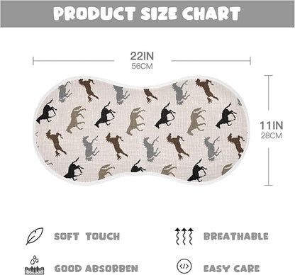 vvfelixl Muslin Burp Cloths Pixel Horse Baby Washcloths for Baby Girl Boys 2 Pack