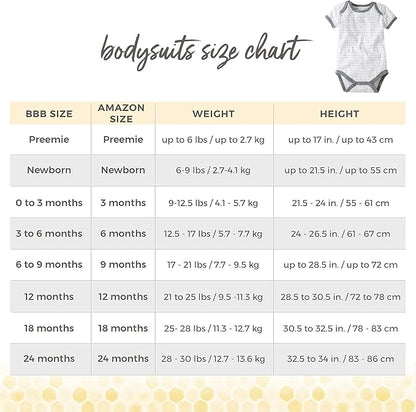 Burt's Bees Baby Organic Cotton Bodysuits – Baby Boy & Girl Short and Long Sleeve One-Pieces, 5-Pack