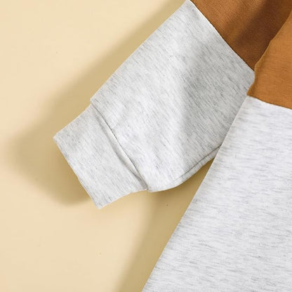 Newborn Baby Boy Fall Outfit Romper Long Sleeve Hooded Contrast Color Zipper Onesie Jumpsuit Bodysuit Infant Clothes