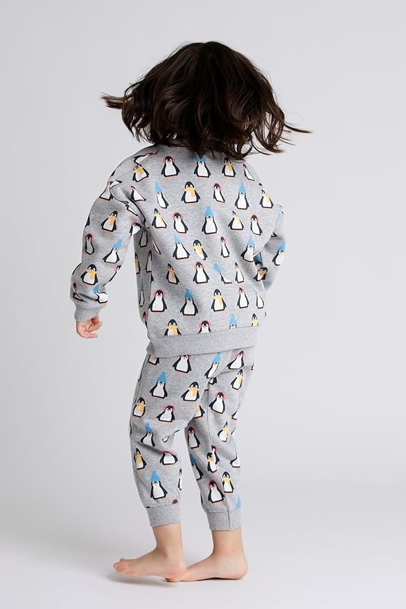 monica + andy Sporty Sweatsuit, 100% Organic Cotton Clothes for Boys & Girls, Outfit Sizes For Kids, Toddler & Infant