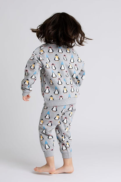 monica + andy Sporty Sweatsuit, 100% Organic Cotton Clothes for Boys & Girls, Outfit Sizes For Kids, Toddler & Infant