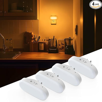 DORESshop Amber Night Lights Plug into Wall, Dusk to Dawn Night Light 4Pack, 1W Led Night Light for Bedroom, Kids Room