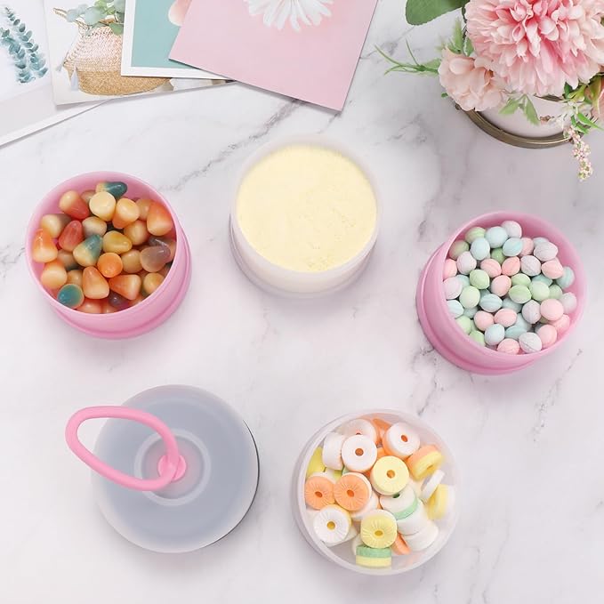 Accmor 2 Pack Baby Formula Dispenser On The Go, Stackable Formula Dispenser Formula Container to Go, Non-Spill Portable Milk Powder Kids Snack Storage Container, BPA Free