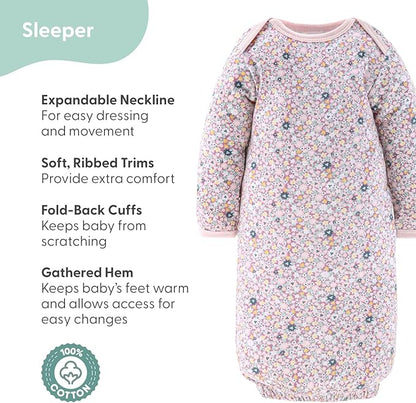 The Peanutshell Baby Layette Gift Set for Girls - 16 Piece New Born Girl Gift Set, Baby Clothes, 0-9 Months - Prairie Floral