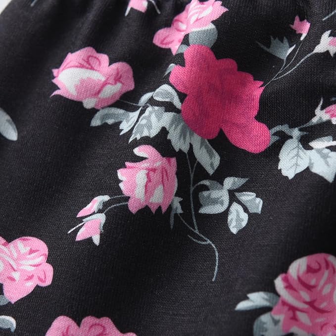 Eghunooy Baby Girl Clothes Long Sleeve Floral Hoodie Sweatshirt Pants with Pocket Headband Outfit Sets