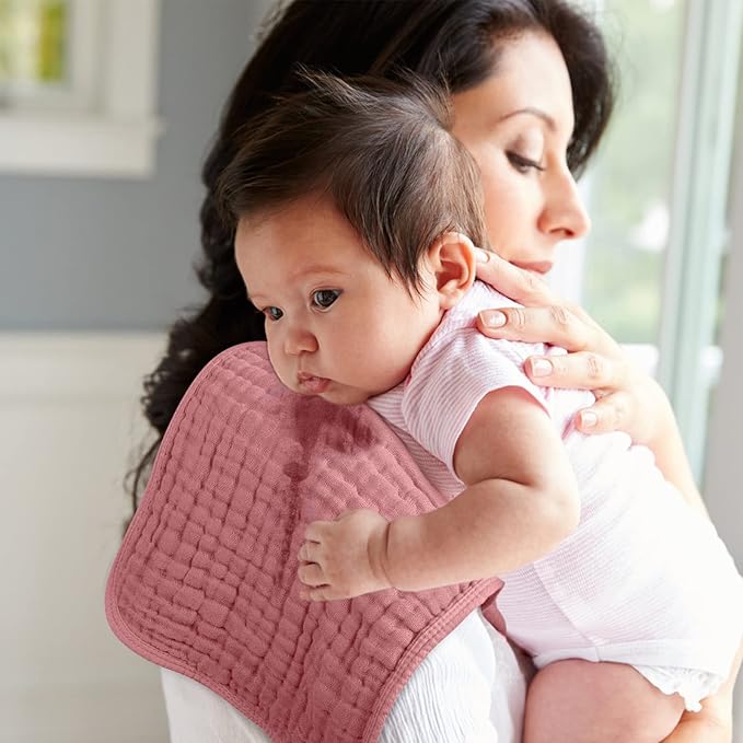 Looxii Muslin Burp Cloths 100% Cotton Muslin Cloths Large 20''x10'' Extra Soft and Absorbent 6 Pack Baby Burping Cloth for Boys and Girls(Multicolor)