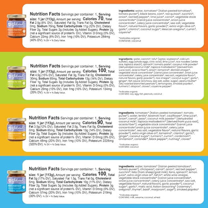 Globowl Stage 3 Baby Food & Toddler Meals, 6+ Months Early Allergen Introduction, Baby Led Weaning, International Whole Food Snacks for Toddlers, Babies, 4 oz Glass Jar, Variety 4-Pack