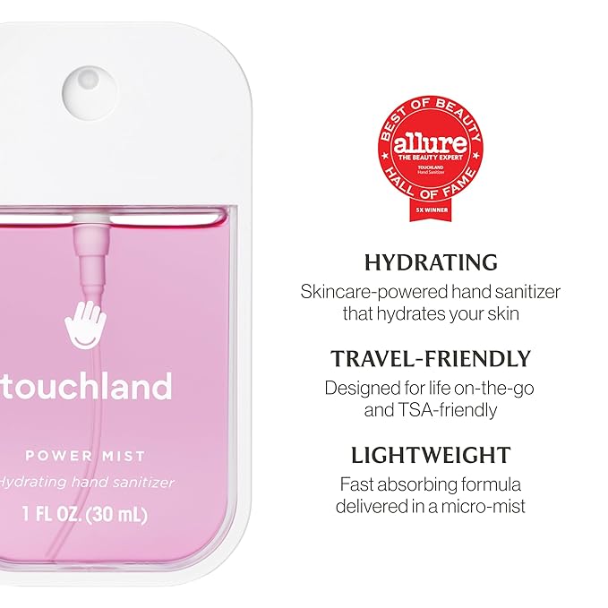 Touchland Hydrating Hand Sanitizer Spray, BERRY BLISS Trio Set, 1 FL. OZ. Travel Size Power Mist Sprays (Set of 3)