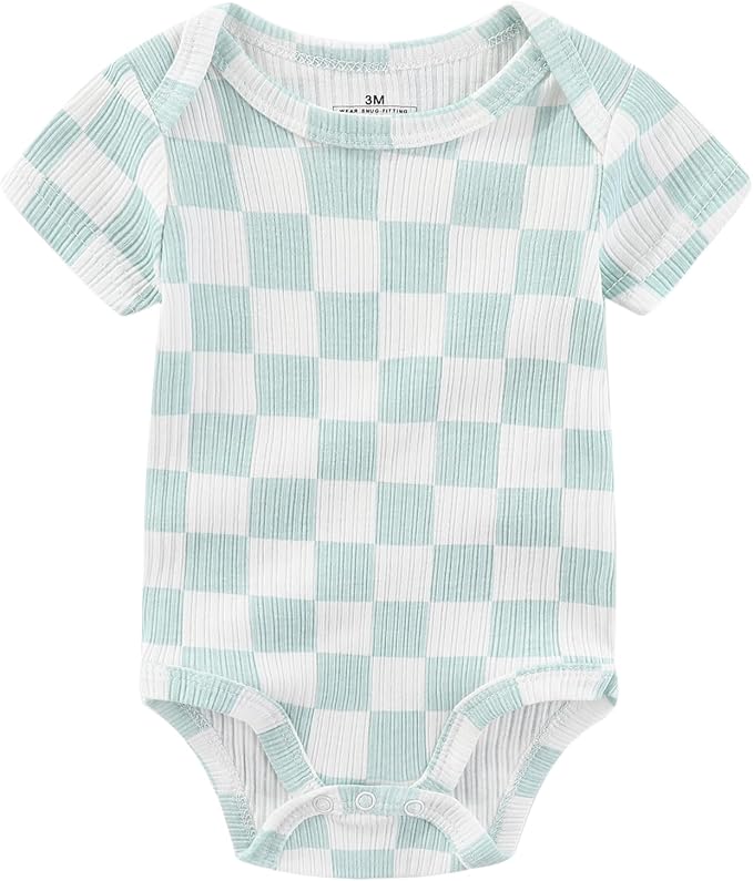 Baby Bodysuit and Pant Set Summer Ribbed Mix Match Infant Boy Girl Clothes Outfits