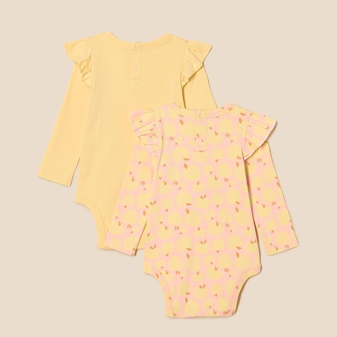 Amazon Essentials baby-girls Long-Sleeved Ruffle Bodysuits