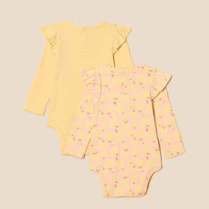 Amazon Essentials baby-girls Long-Sleeved Ruffle Bodysuits