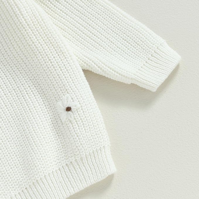 Mubineo Baby Girl Winter Clothes Cute Flower Sweater Crewneck Pullover Long Sleeve Knit Newborn Infant Sweaters