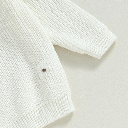 Mubineo Baby Girl Winter Clothes Cute Flower Sweater Crewneck Pullover Long Sleeve Knit Newborn Infant Sweaters