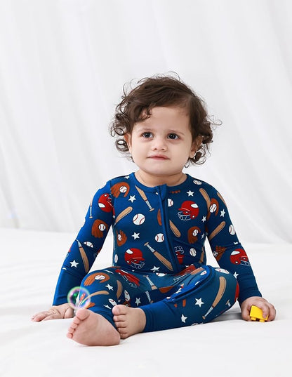 Baby Zippered Rompers Newborn Pajamas Sleepers Long Sleeve Jumpsuits Infant Zipper Romper-Viscose from Bamboo