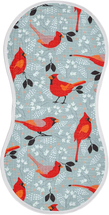 vvfelixl Muslin Burp Cloths Cardinals Bird Baby Washcloths for Baby Girl Boys 2 Pack