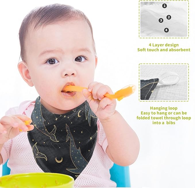 vvfelixl Baby Muslin Washcloths Celestial Constellation Whale Baby Burp Cloths Cotton Baby Face Towel for Newborn Infants Boys Girls Soft and Absorbent 11.8 X 11.8 in, 3 Pack