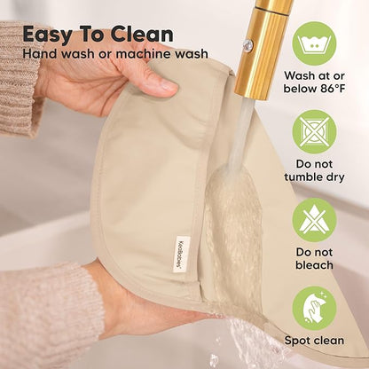 3-Pack Waterproof Baby Bibs for Eating - Lightweight Toddler Feeding Bibs with Large Food Catcher, Mess Proof, Food-Grade Baby Eating Essentials, Easy to Put On & Clean (Jade)