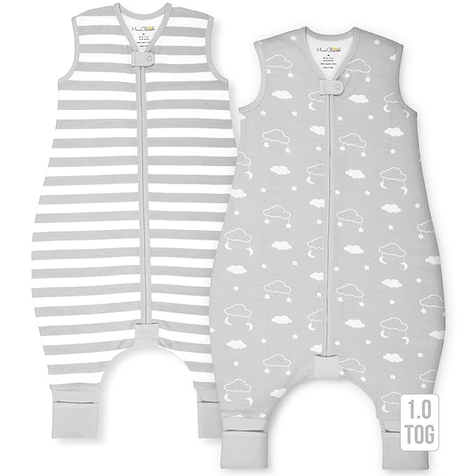 Mama Cheetah Toddler Sleep Sack with Feet in 1.0 Tog Organic Cotton for Boys and Girls, Baby Sleep Bag with Legs and 2-Way Zipper, Early Walker Medium