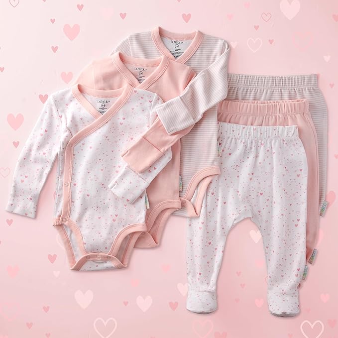 unisex-baby Sterling 3-pack Kimono Bodysuits 100% Organic Cotton Side Snap for Baby Boys & Girls