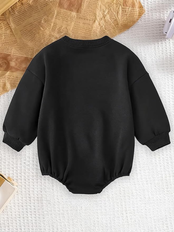 Newborn Infant Baby Boy Romper Fall Winter Long Sleeve Buttoned One Piece Romper Bodysuit 0-24 Months