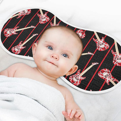 vvfelixl Electric Guitar Burp Cloths for Baby Boy Girls Baby Washcloths Burp Rags 1 Pack Black