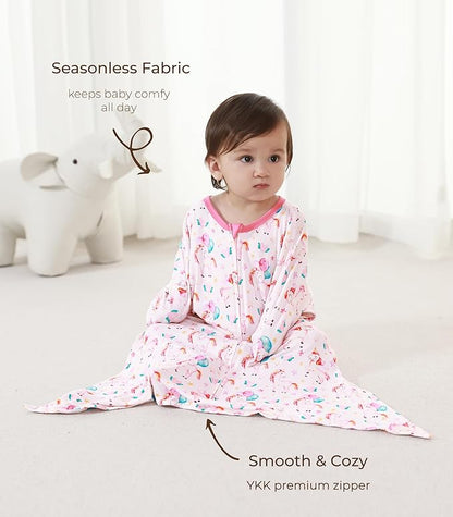 Baby Sleeper Gown Viscose from Bamboo Newborn Nightgowns Unisex Long Sleeve Sleep Sack