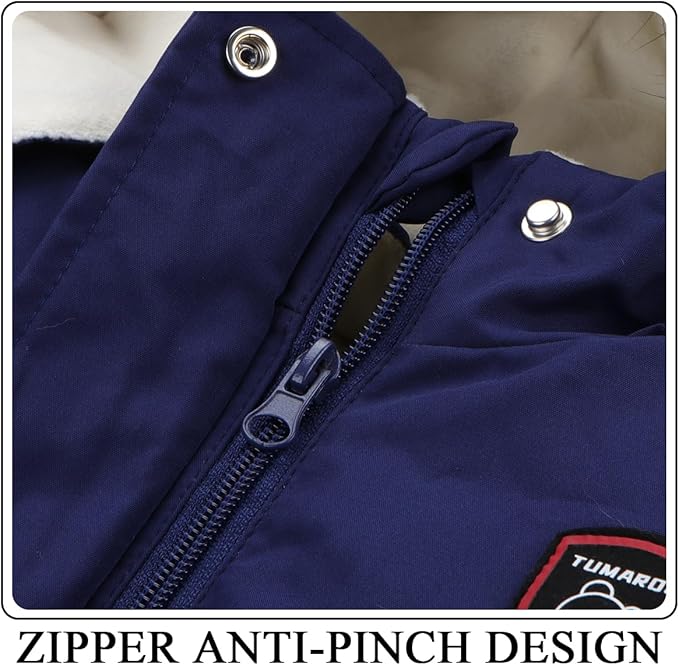 Toddler Winter Coat Baby Puffer Jacket Boy Hoodie Fleece Outerwear Clothes 0-5T